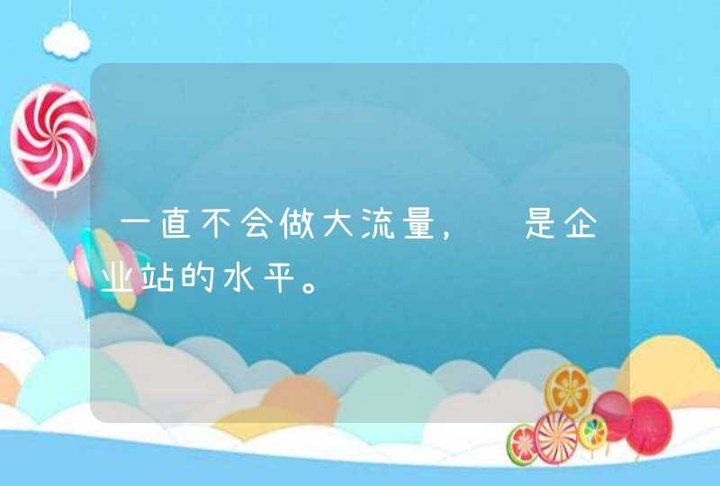 一直不会做大流量，还是企业站的水平。,第1张