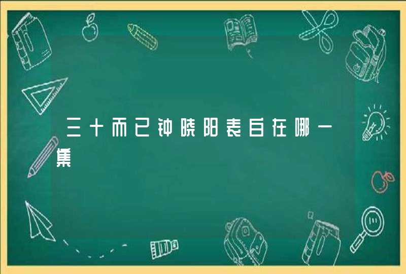 三十而已钟晓阳表白在哪一集,第1张