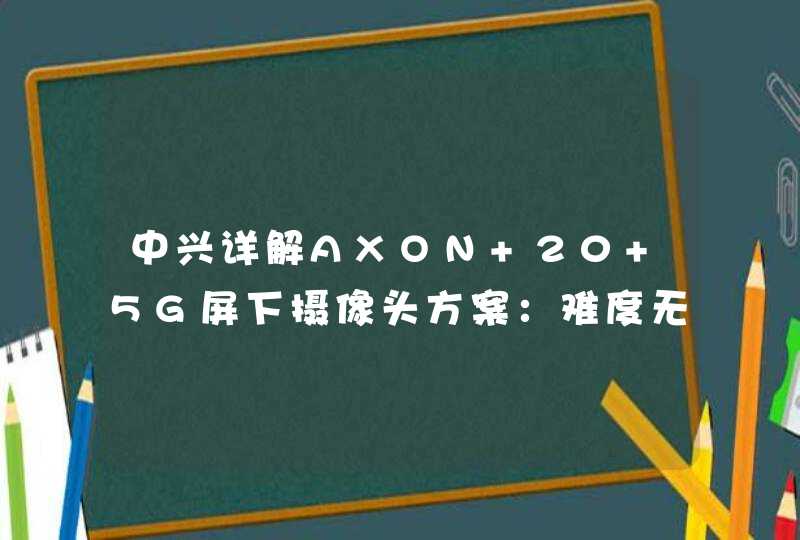 中兴详解AXON 20 5G屏下摄像头方案：难度无法想象,第1张