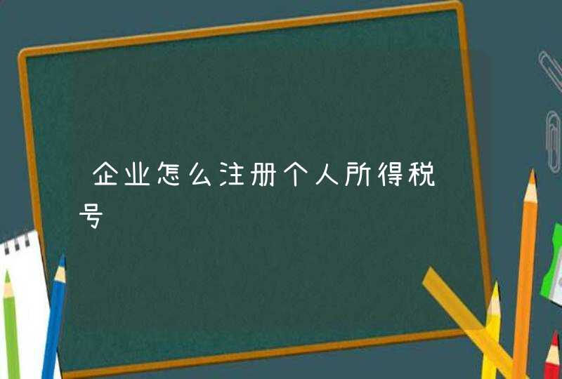 企业怎么注册个人所得税账号,第1张