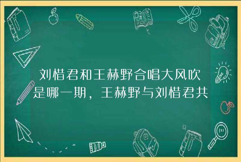 刘惜君和王赫野合唱大风吹是哪一期,王赫野与刘惜君共同演唱的歌曲,第1张