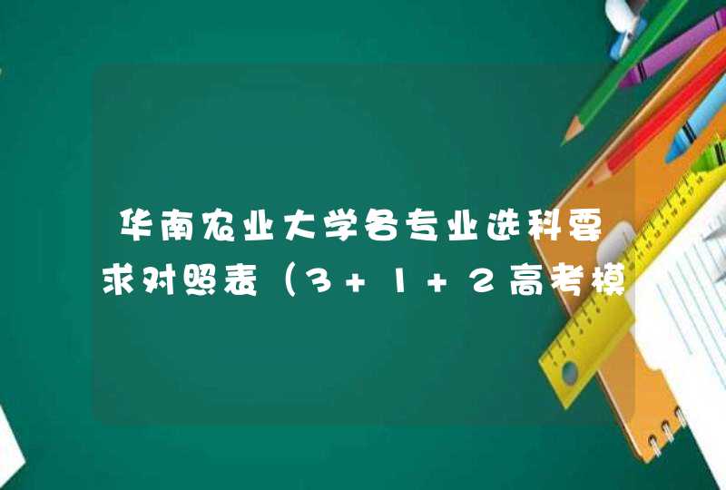华南农业大学各专业选科要求对照表（3+1+2高考模式）,第1张