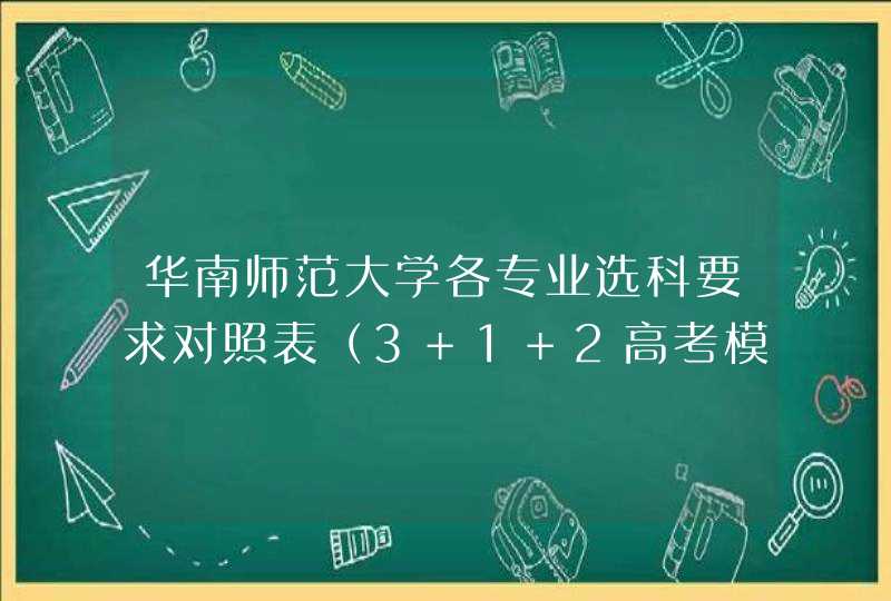 华南师范大学各专业选科要求对照表（3+1+2高考模式）,第1张