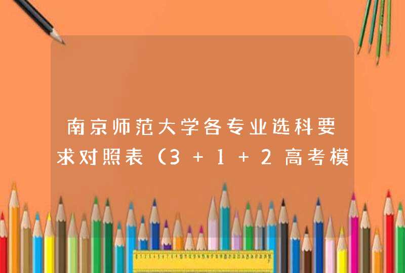 南京师范大学各专业选科要求对照表（3+1+2高考模式）,第1张