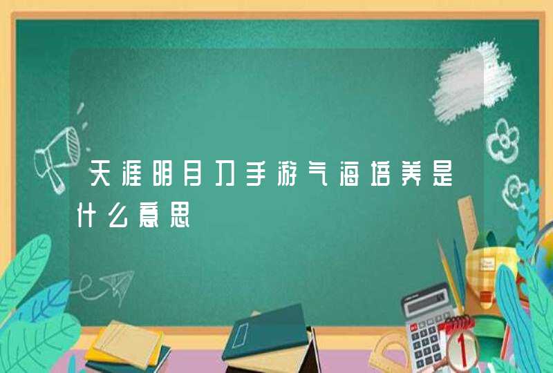 天涯明月刀手游气海培养是什么意思,第1张