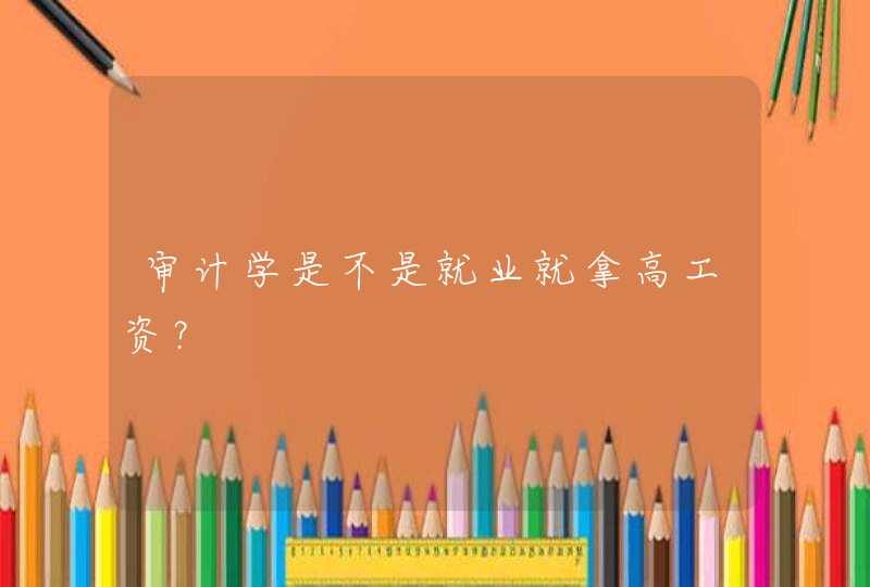 审计学是不是就业就拿高工资？,第1张