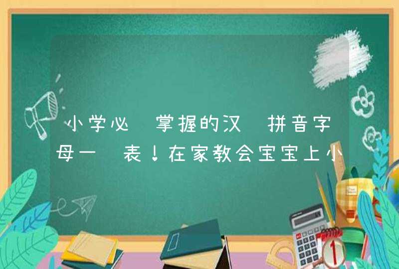 小学必须掌握的汉语拼音字母一览表！在家教会宝宝上小学不吃力！,第1张