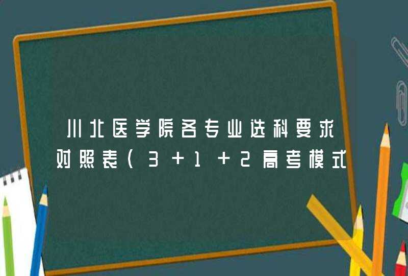 川北医学院各专业选科要求对照表（3+1+2高考模式）,第1张