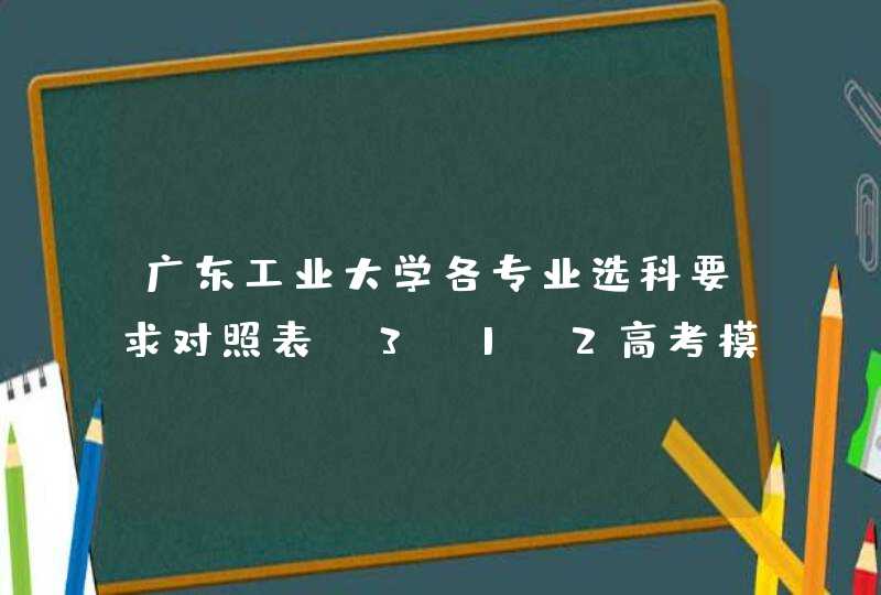 广东工业大学各专业选科要求对照表（3+1+2高考模式）,第1张