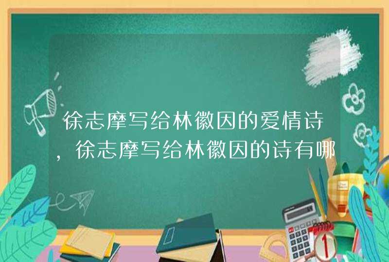 徐志摩写给林徽因的爱情诗,徐志摩写给林徽因的诗有哪几首?,第1张
