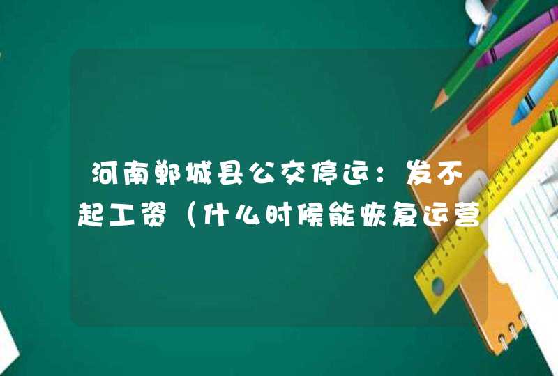 河南郸城县公交停运：发不起工资（什么时候能恢复运营）,第1张