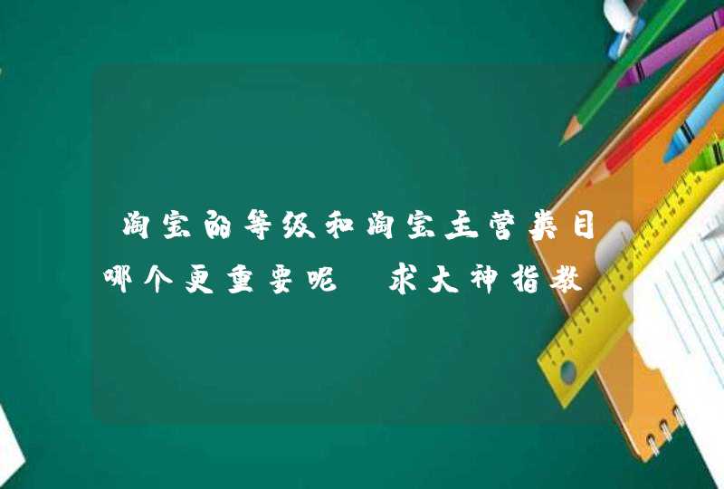 淘宝的等级和淘宝主营类目哪个更重要呢？求大神指教,第1张