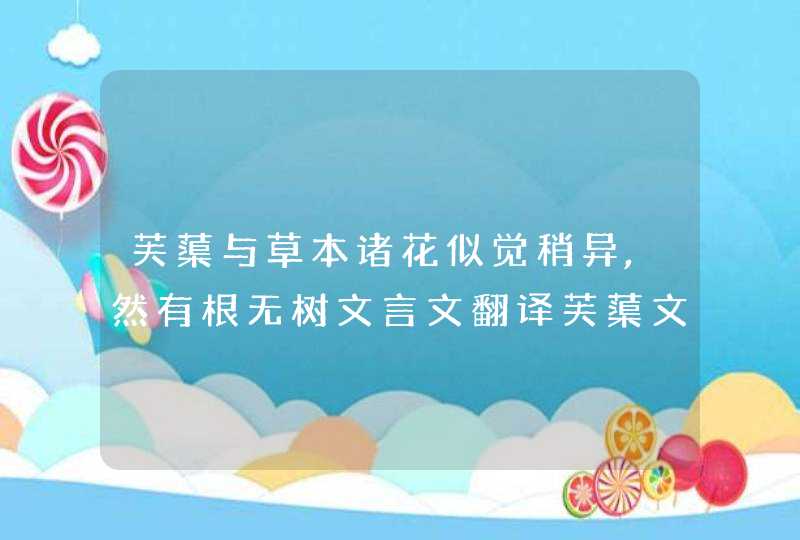 芙蕖与草本诸花似觉稍异,然有根无树文言文翻译芙蕖文言文翻译及注释,第1张