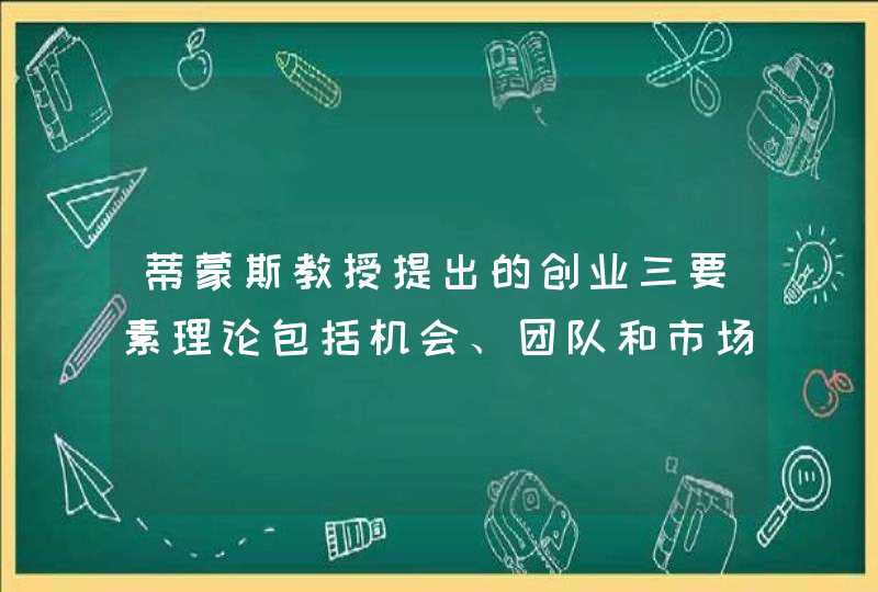 蒂蒙斯教授提出的创业三要素理论包括机会、团队和市场,第1张