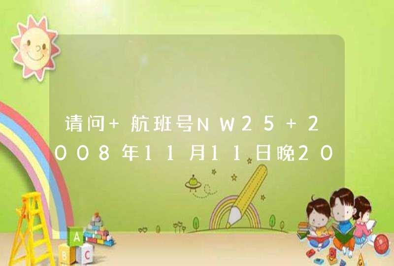 请问 航班号NW25 2008年11月11日晚20点30分到达上海，在第几航站楼,第1张