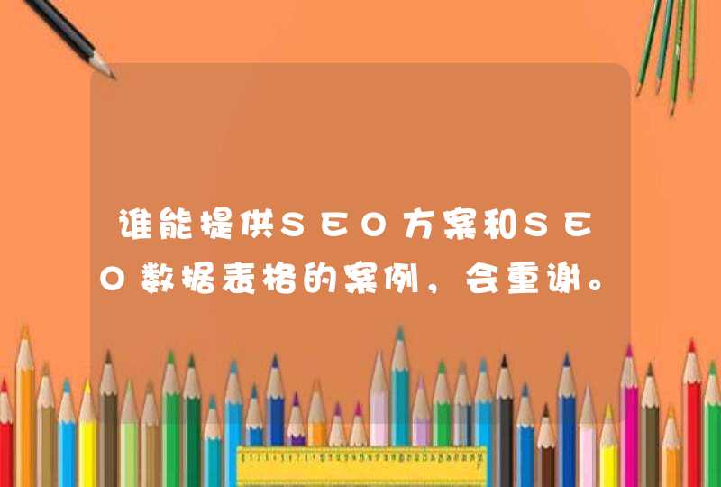 谁能提供SEO方案和SEO数据表格的案例，会重谢。,第1张