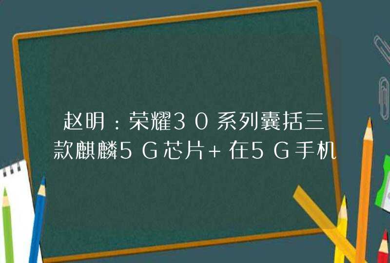 赵明：荣耀30系列囊括三款麒麟5G芯片 在5G手机市场全面布局,第1张