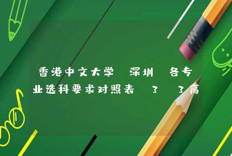 香港中文大学（深圳）各专业选科要求对照表（3+3高考模式）,第1张
