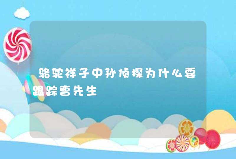 骆驼祥子中孙侦探为什么要跟踪曹先生,第1张