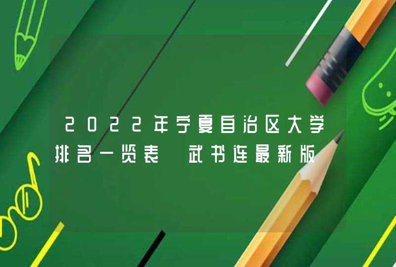 2022年宁夏自治区大学排名一览表【武书连最新版】,第1张