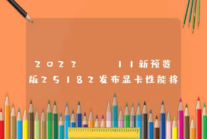 2023Win11新预览版25182发布显卡性能将到达极致,第1张