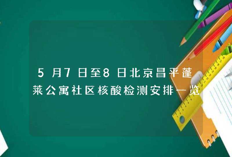 5月7日至8日北京昌平蓬莱公寓社区核酸检测安排一览,第1张