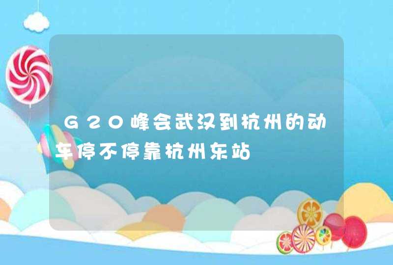 G20峰会武汉到杭州的动车停不停靠杭州东站,第1张