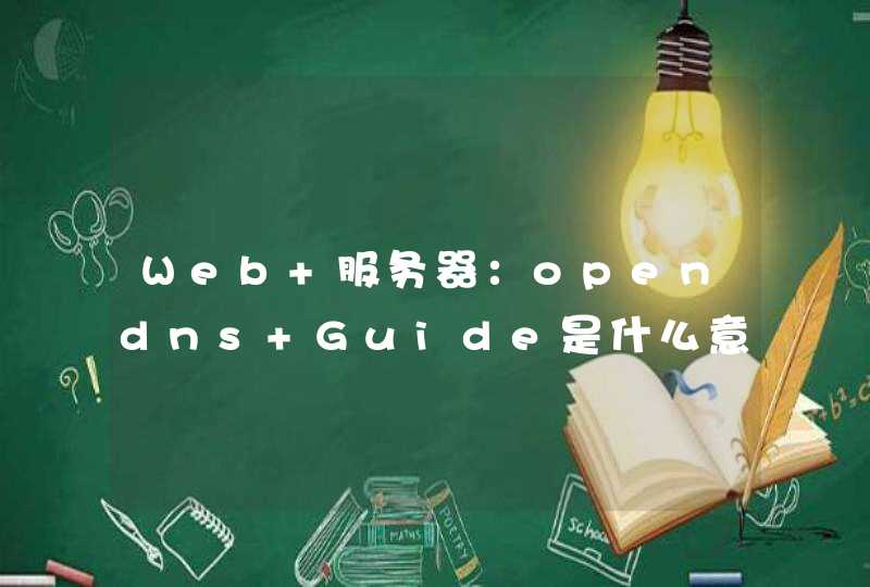 Web 服务器：opendns Guide是什么意思？,第1张