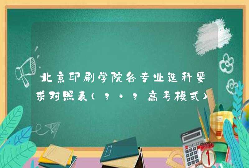 北京印刷学院各专业选科要求对照表（3+3高考模式）,第1张