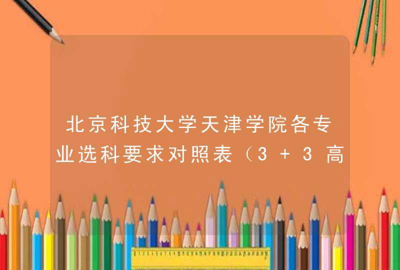 北京科技大学天津学院各专业选科要求对照表（3+3高考模式）,第1张