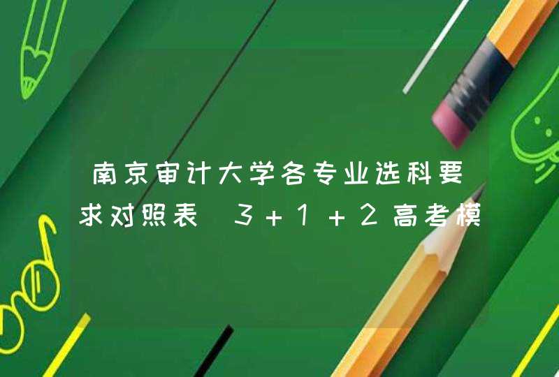 南京审计大学各专业选科要求对照表（3+1+2高考模式）,第1张