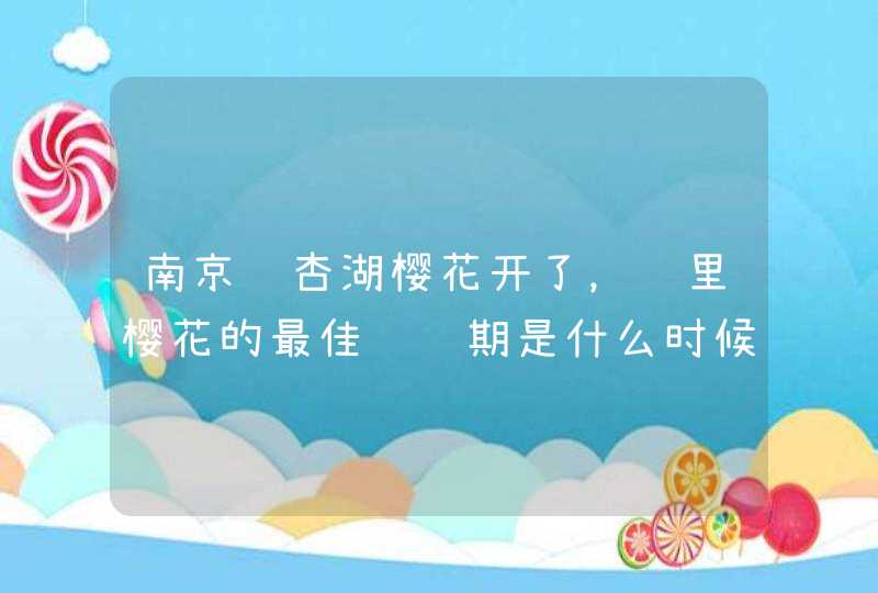 南京银杏湖樱花开了，这里樱花的最佳观赏期是什么时候？,第1张