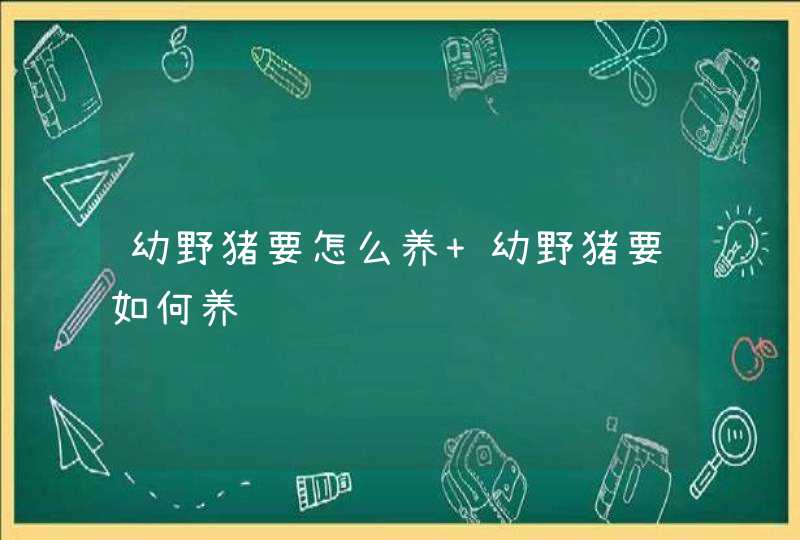 幼野猪要怎么养 幼野猪要如何养,第1张