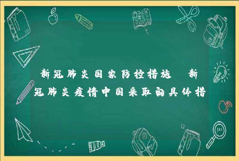 新冠肺炎国家防控措施,新冠肺炎疫情中国采取的具体措施,第1张