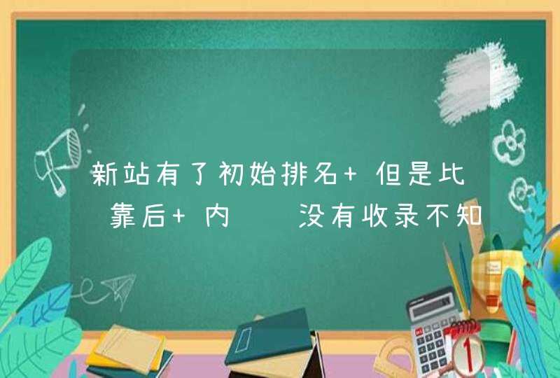 新站有了初始排名 但是比较靠后 内页还没有收录不知道什么时候能收录,第1张