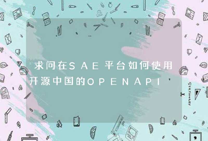 求问在SAE平台如何使用开源中国的OPENAPI,第1张