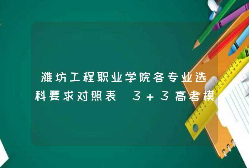 潍坊工程职业学院各专业选科要求对照表（3+3高考模式）,第1张