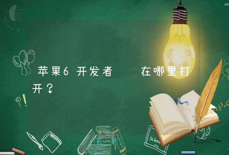 苹果6开发者选项在哪里打开？,第1张