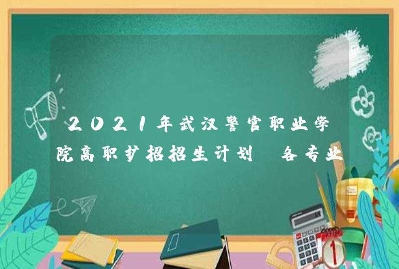 2021年武汉警官职业学院高职扩招招生计划-各专业招生人数,第1张