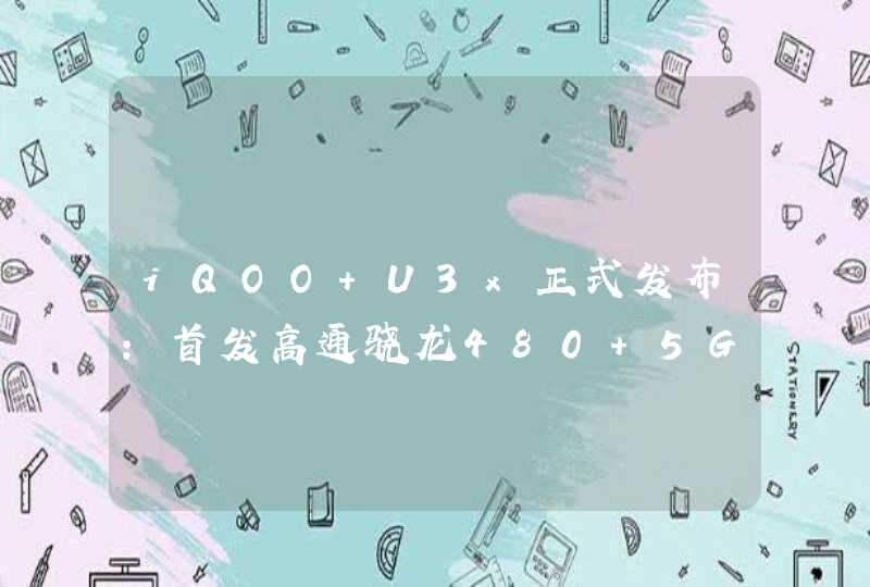 iQOO U3x正式发布：首发高通骁龙480 5G芯片，售价1199元起,第1张