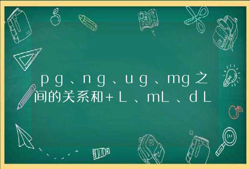 pg、ng、ug、mg之间的关系和 L、mL、dL之间的关系怎么换算,第1张