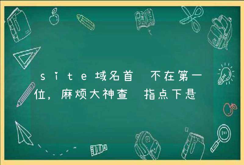 site域名首页不在第一位，麻烦大神查询指点下悬赏18元已结束,第1张