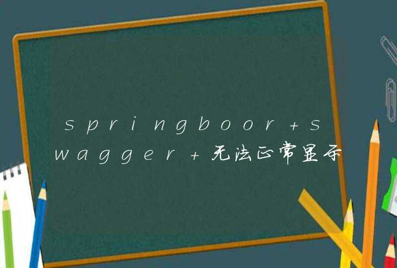 springboor+swagger 无法正常显示？,第1张